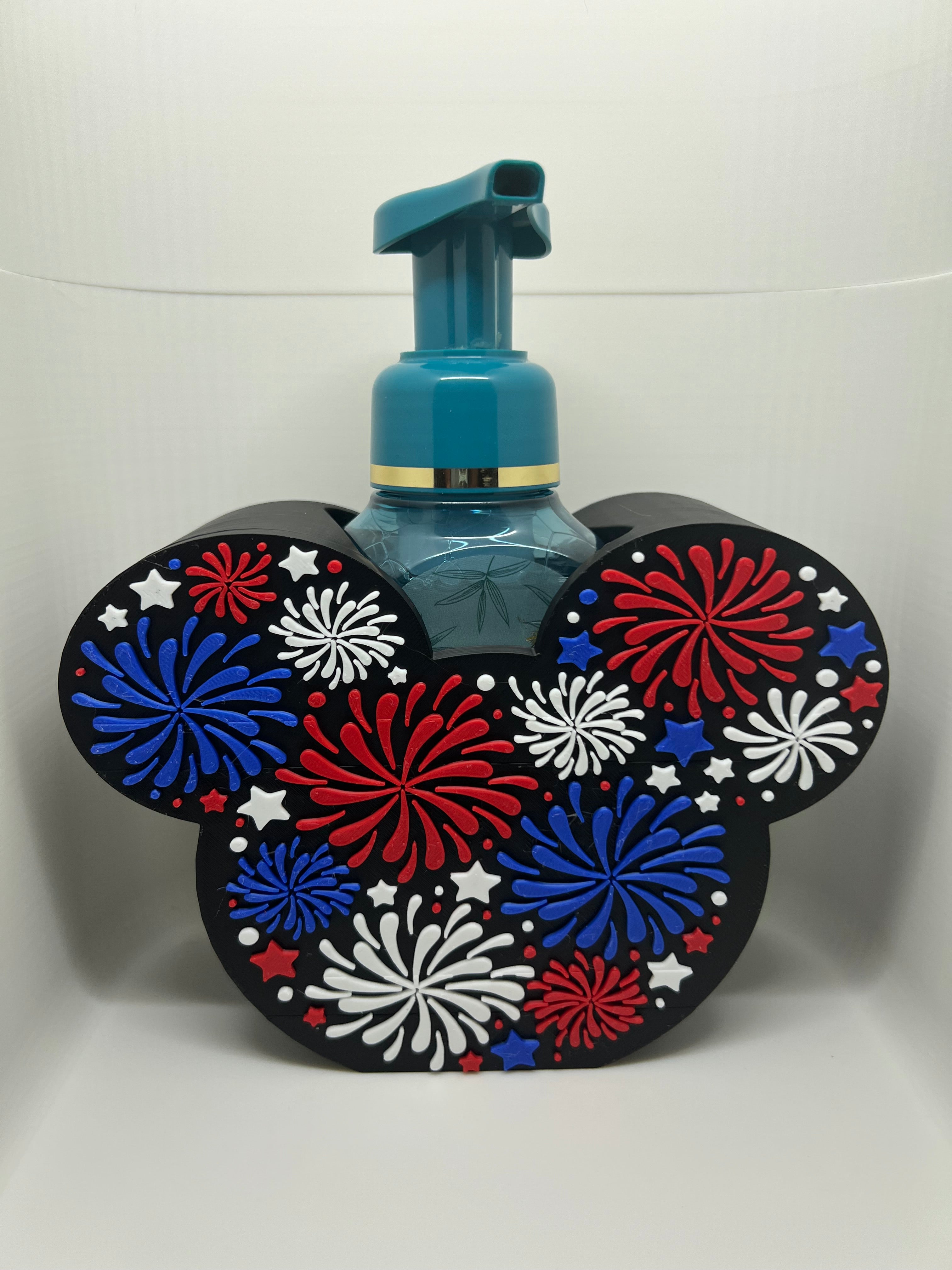 Custom Design - Fireworks Mickey Mouse ear shape bath and body works soap holder