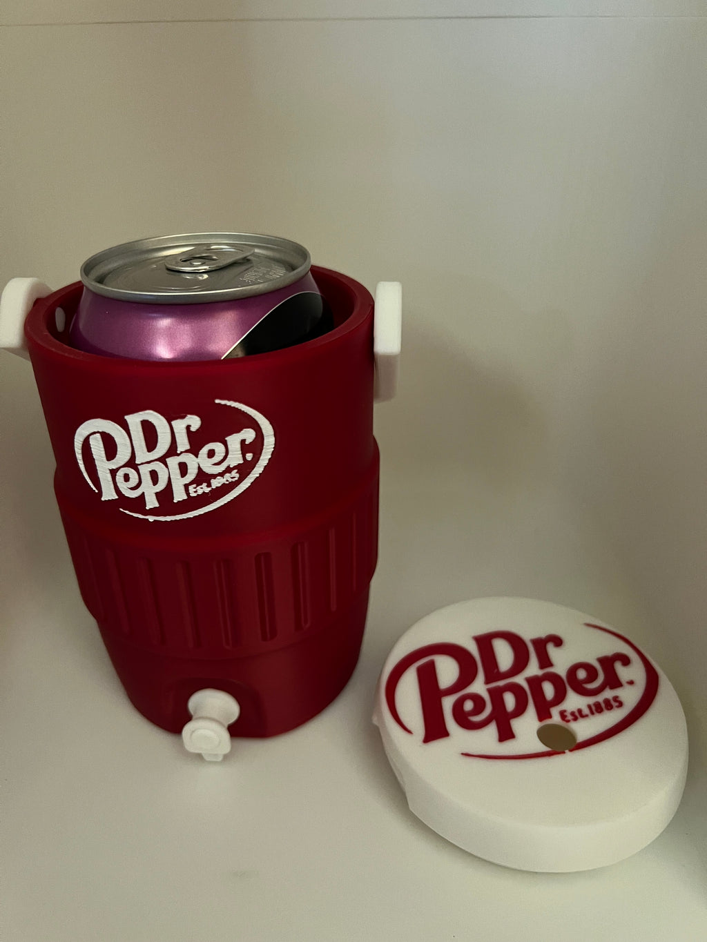 Custom Design - Dr Pepper Theme Cooler Can Holder 12 oz by 3d print
