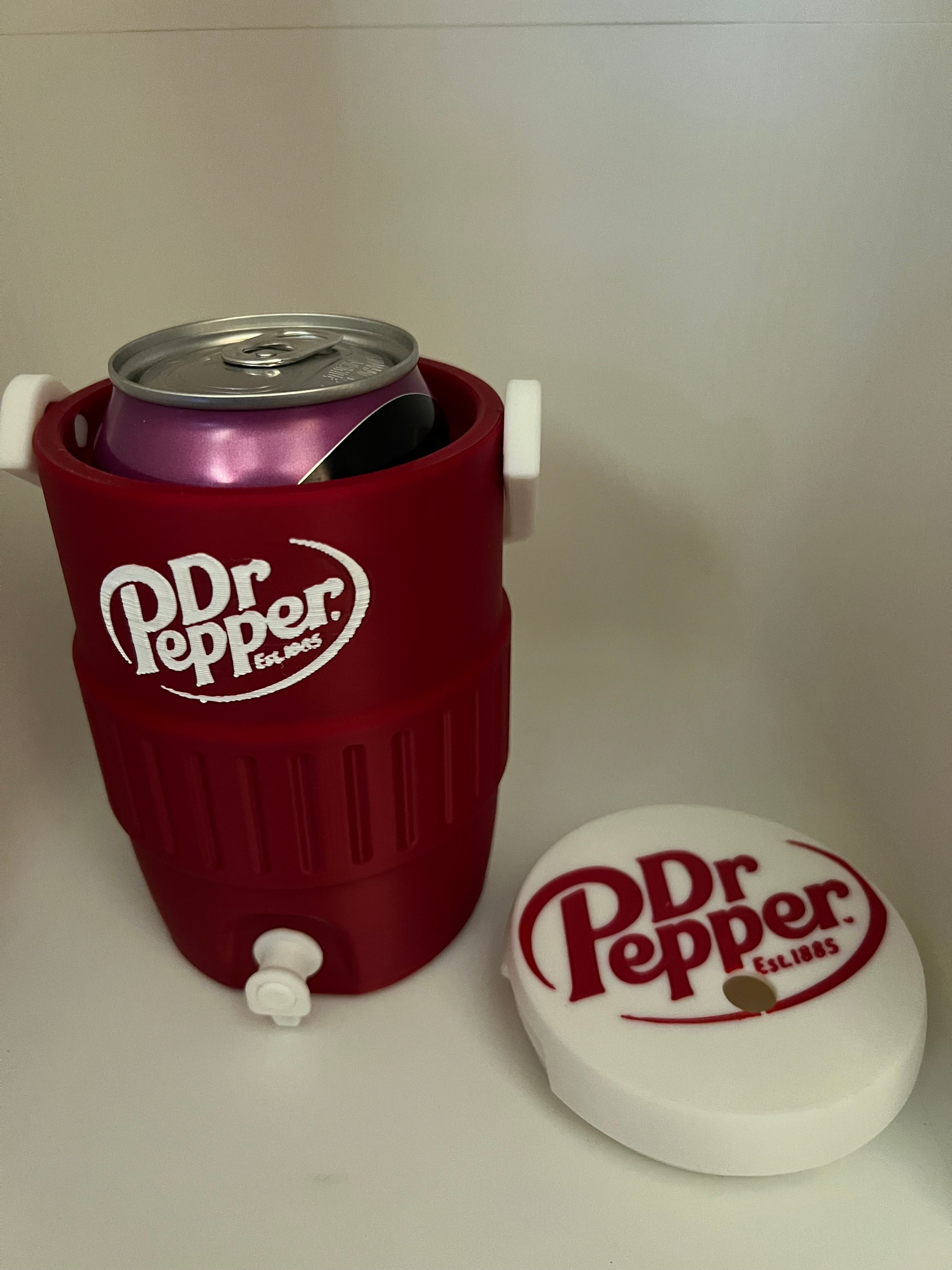 Custom Design - Dr Pepper Theme Cooler Can Holder 12 oz by 3d print