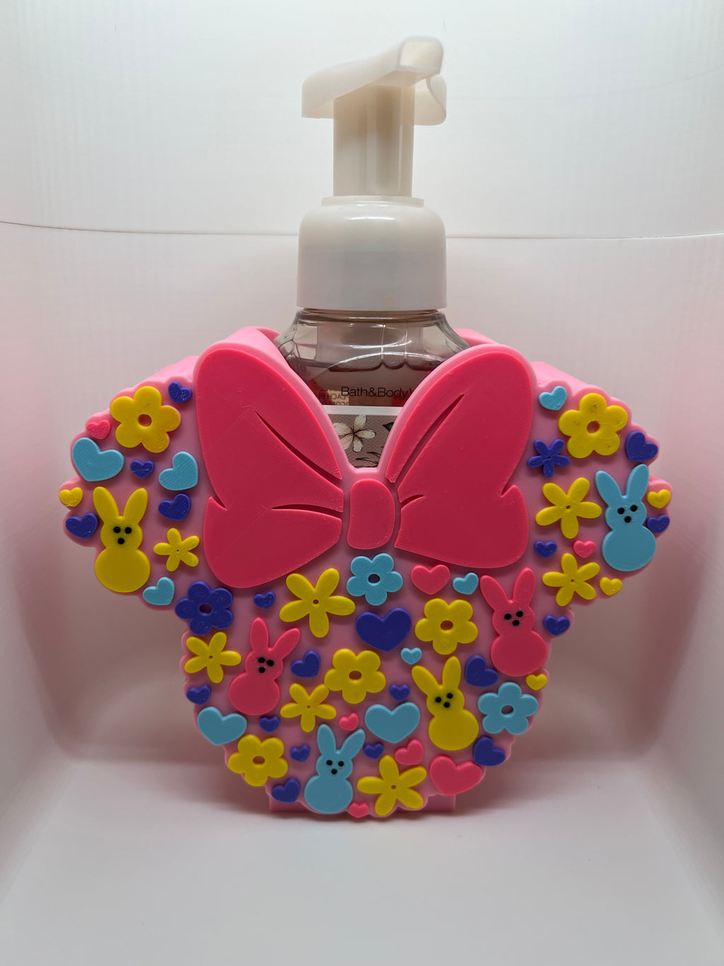 Custom Design - Easter Peeps and flower Minnie Mouse ears bath and body works soap holder