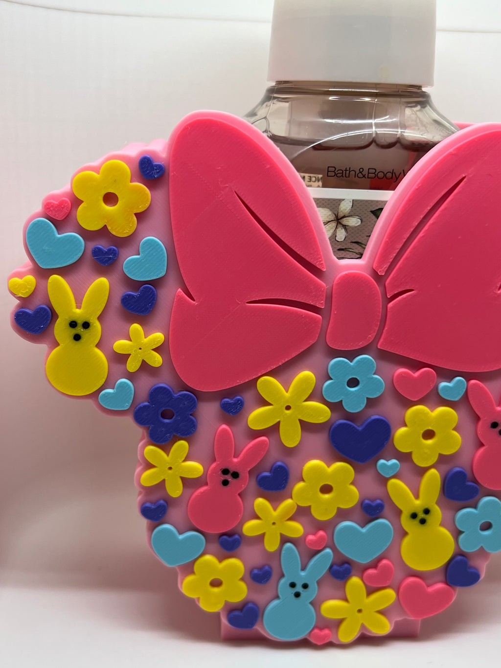 Custom Design - Easter Peeps and flower Minnie Mouse ears bath and body works soap holder