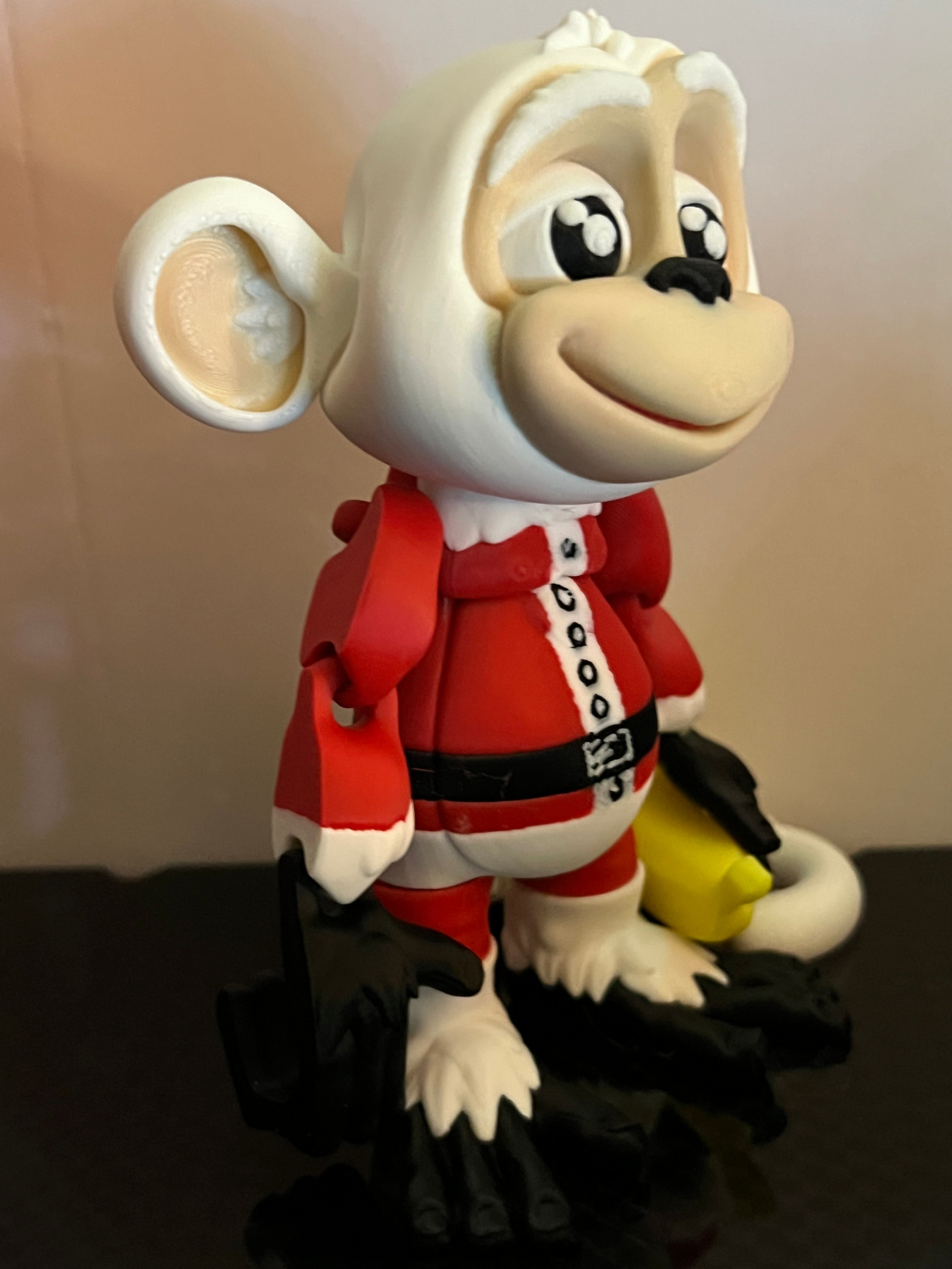 Limited Edition- Christmas Santa Flexi Monkey Hanging by 3D print