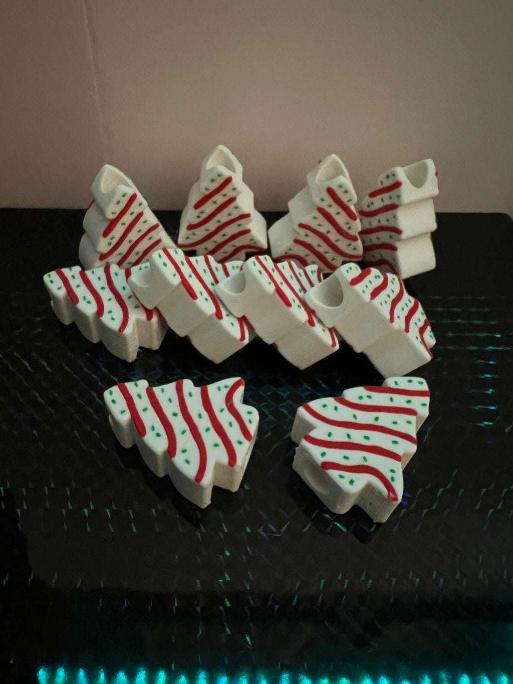 Little Debbie Christmas Tree Straw Toppers by 3 D print