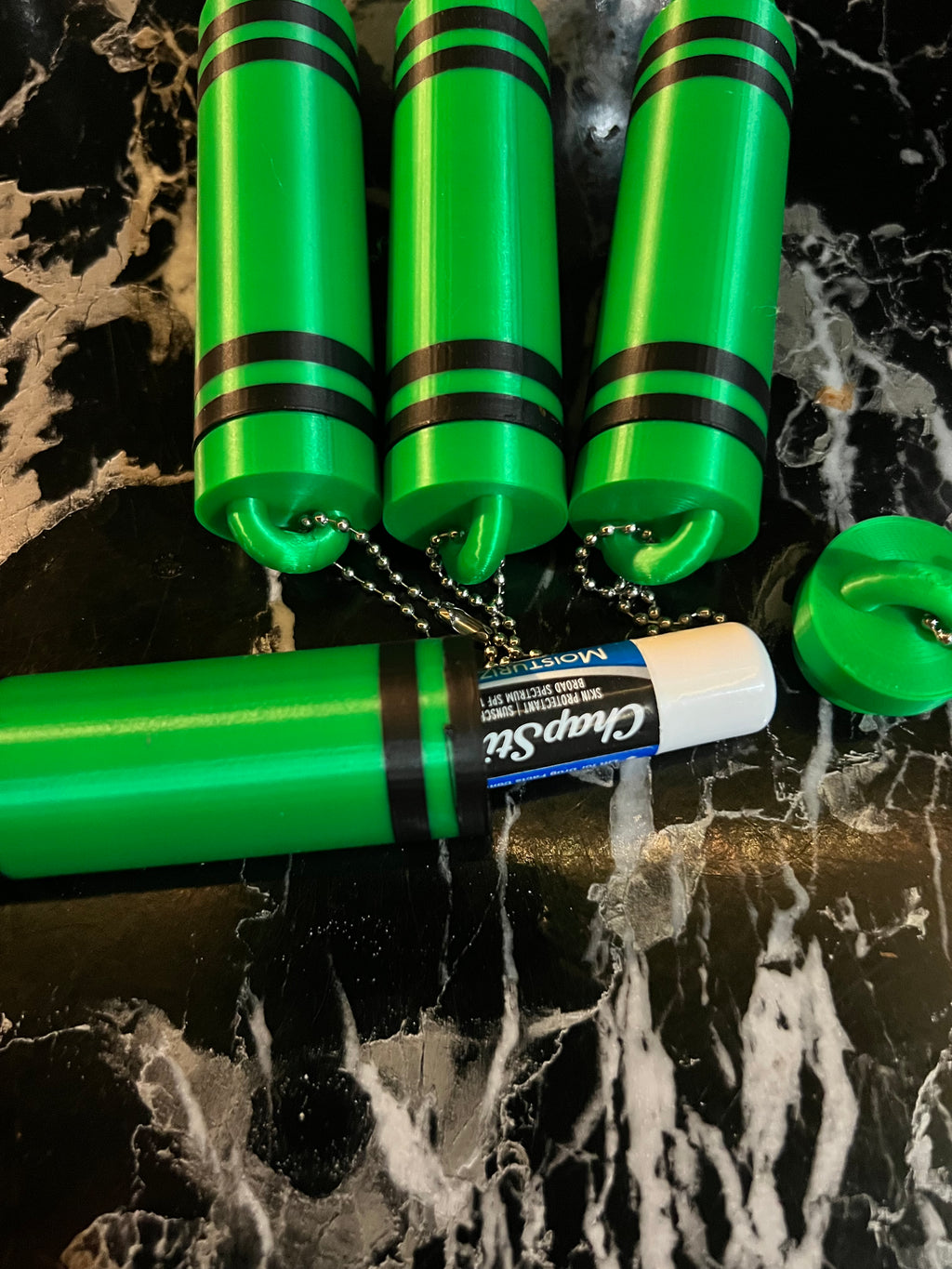 Christmas Crayon Chapstick Holder Keychain by 3D print