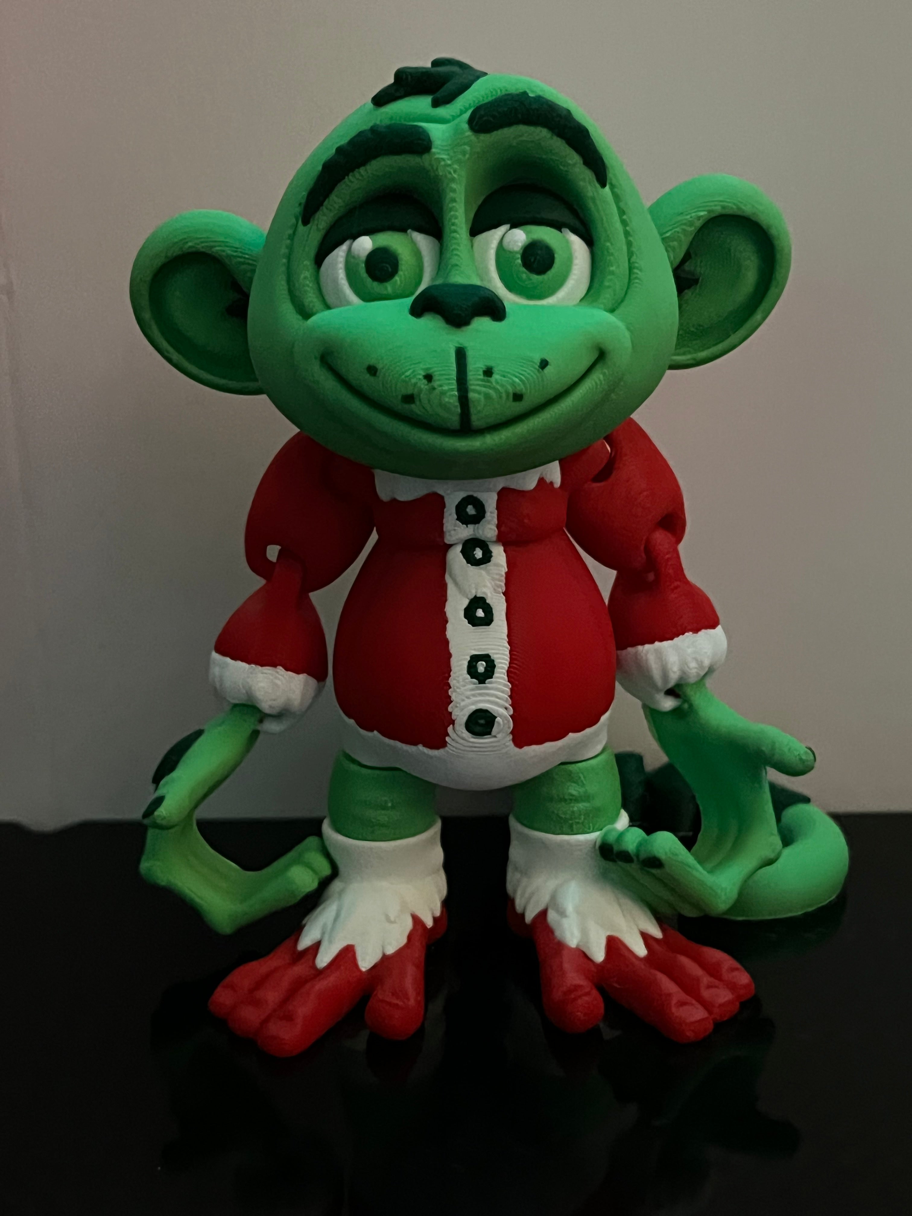 Limited Edition - Christmas Flexi Grinch Monkey Hanging by 3D print