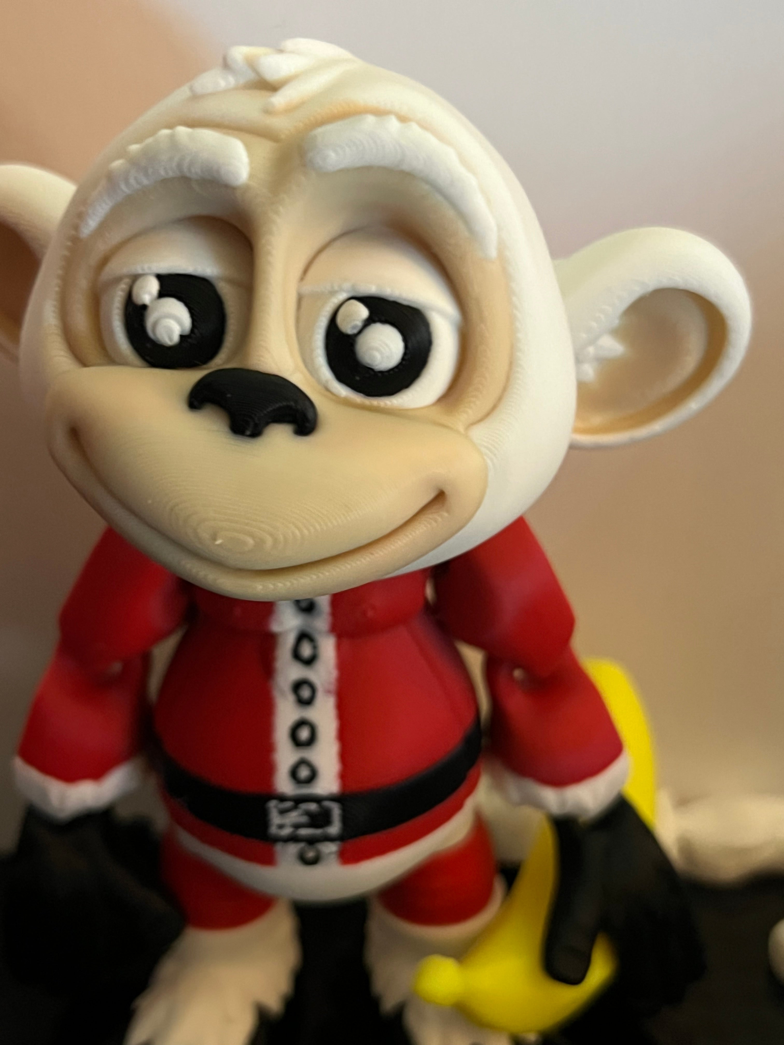 Limited Edition- Christmas Santa Flexi Monkey Hanging by 3D print