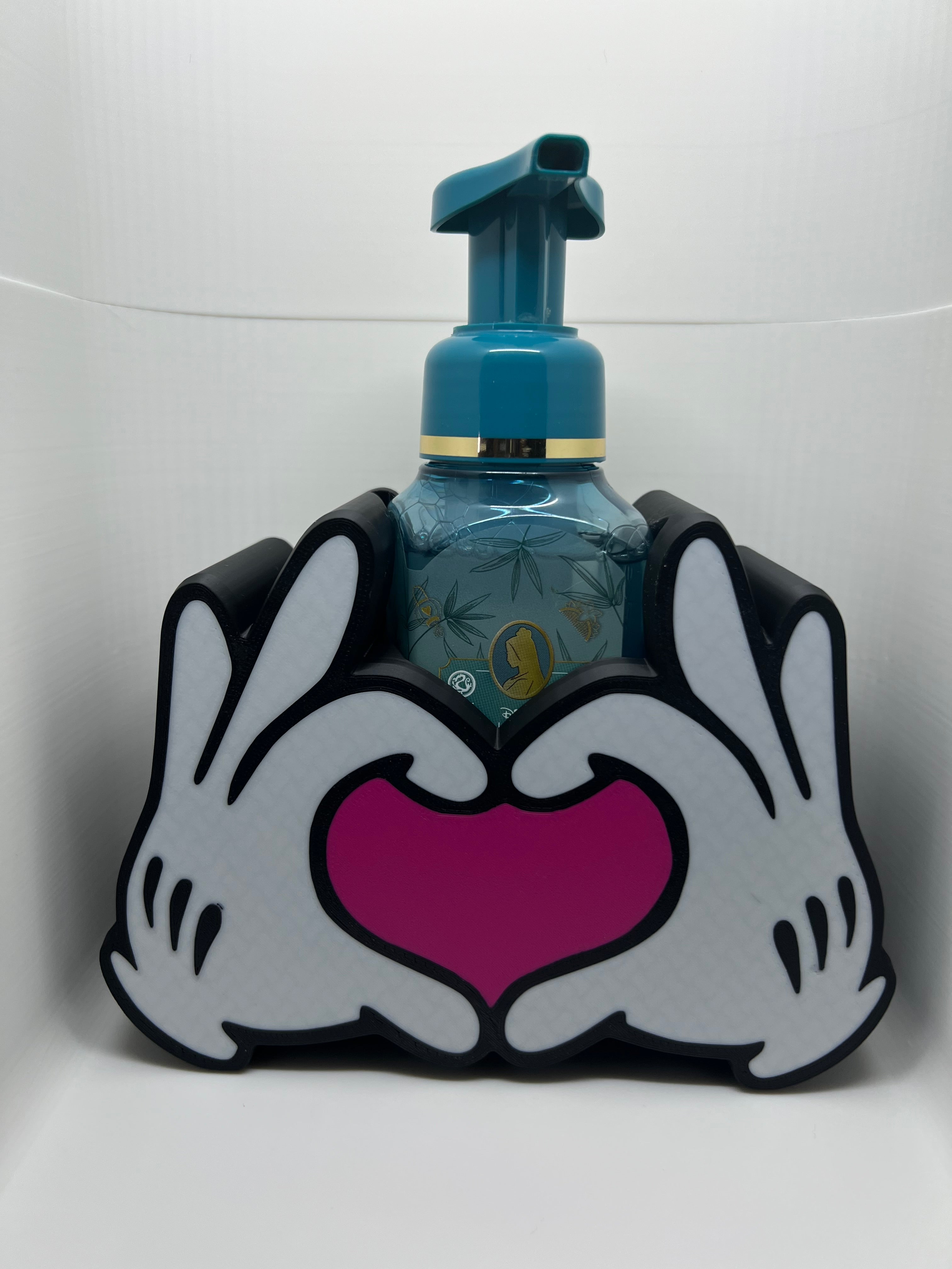 Custom Design - Mickey Mouse Heart  shape bath and body works soap holder