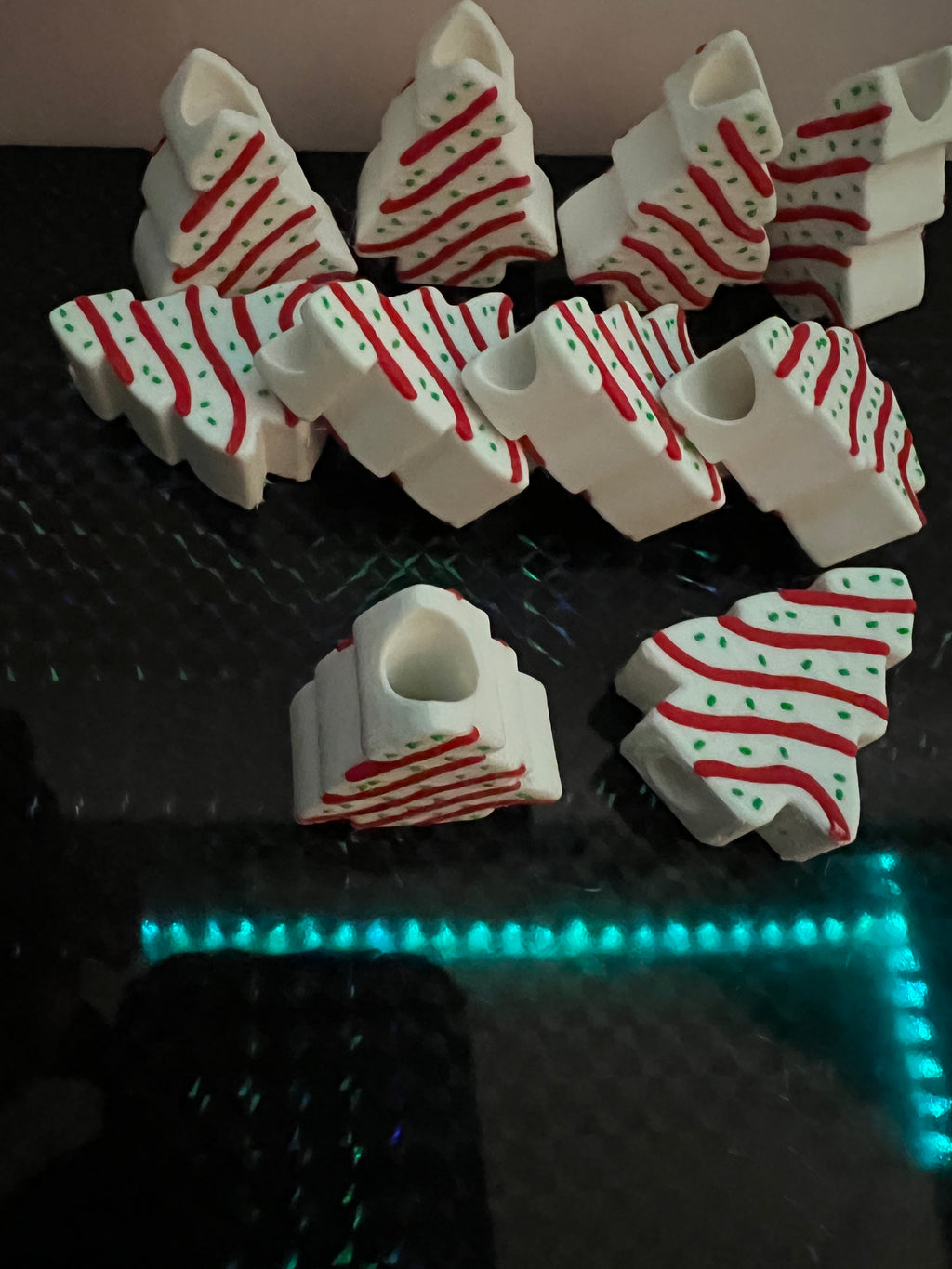 Little Debbie Christmas Tree Straw Toppers by 3 D print