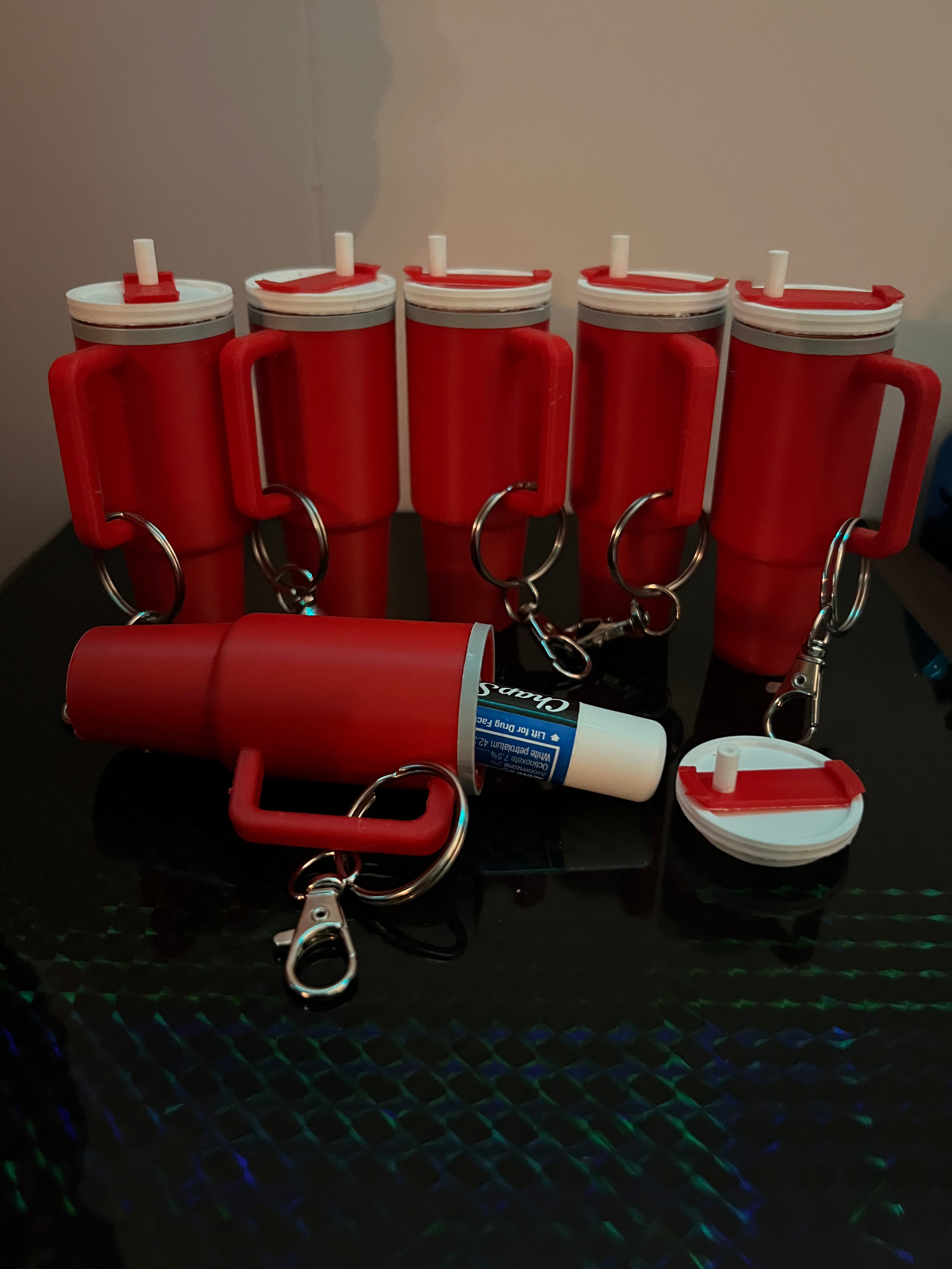Tumbler Chapstick Holder Keychain by 3D print