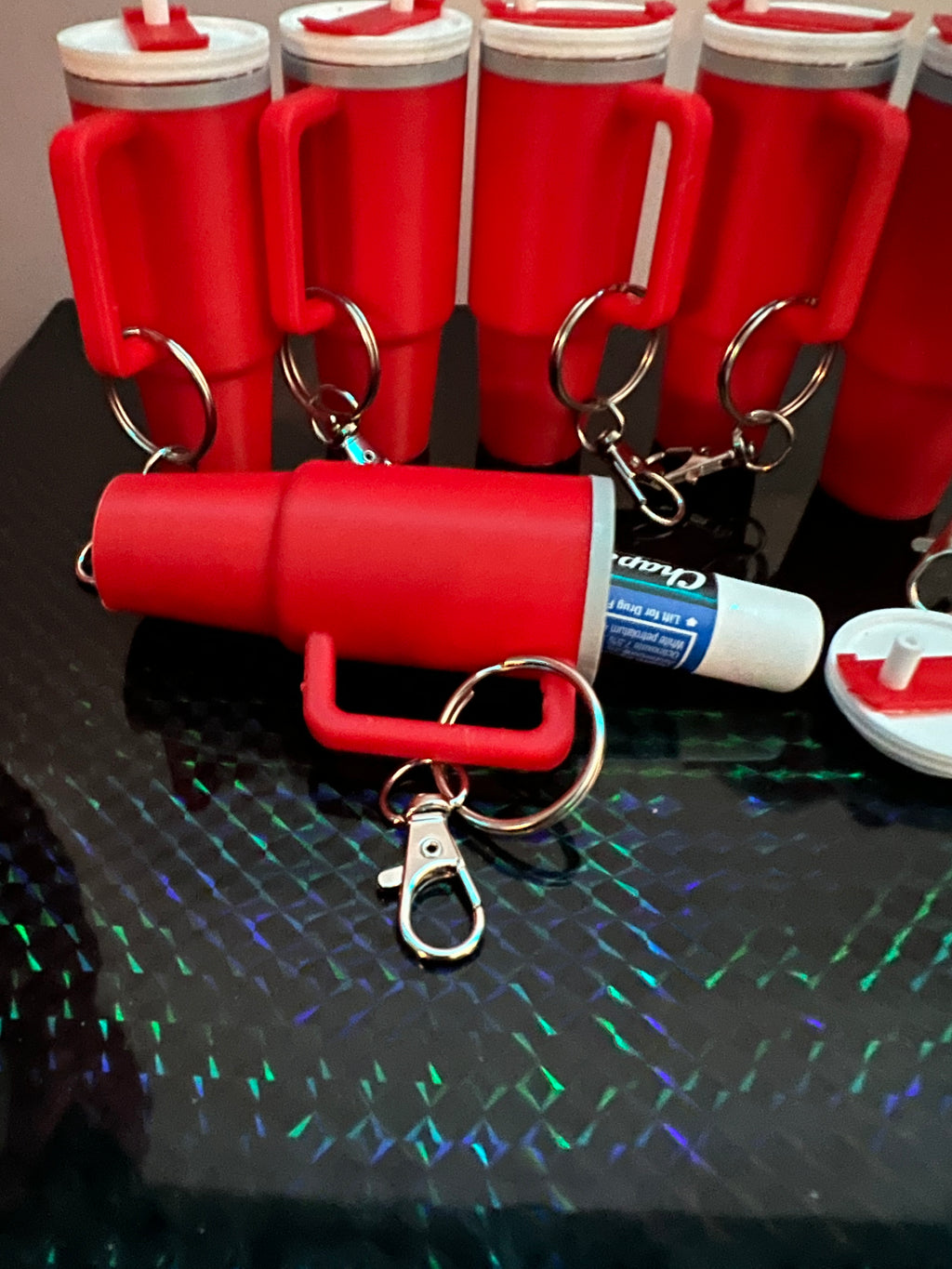 Tumbler Chapstick Holder Keychain by 3D print