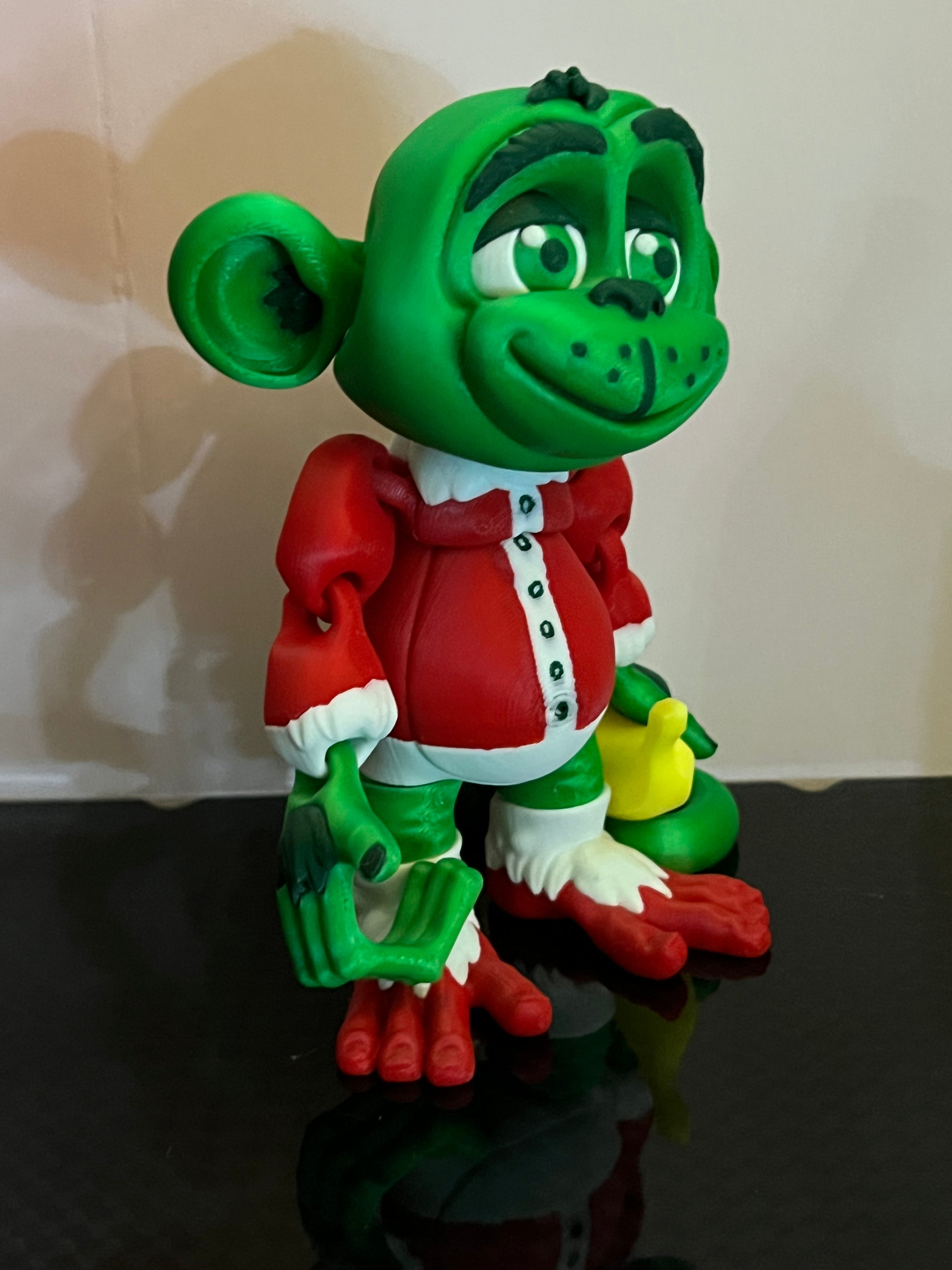Limited Edition - Christmas Flexi Grinch Monkey Hanging by 3D print