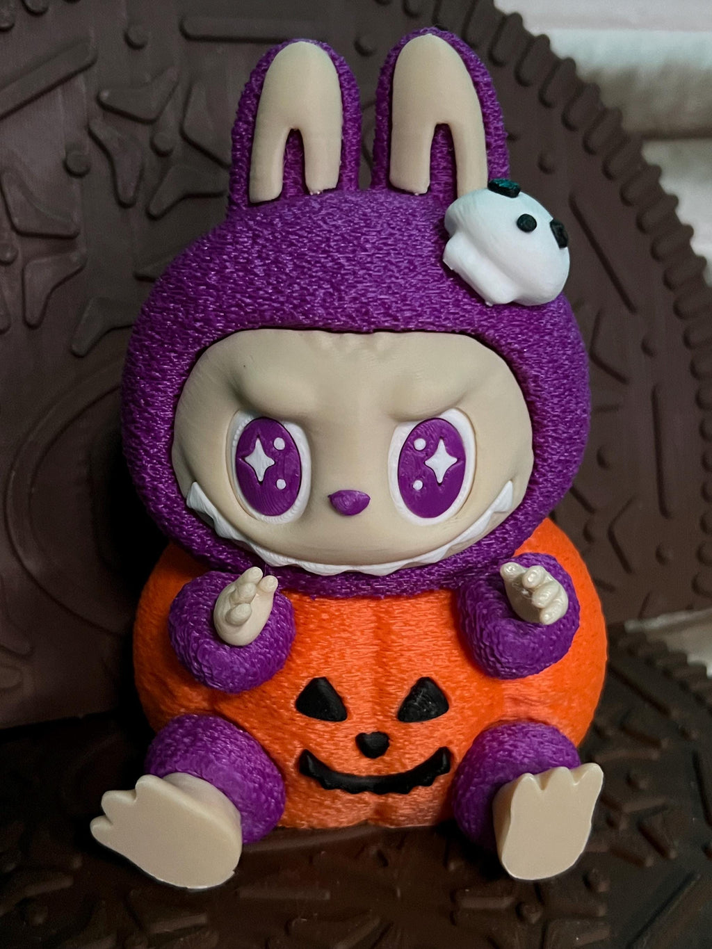 Labubu Fuzzy Sit in Pumpkin (Perfect for Halloween)