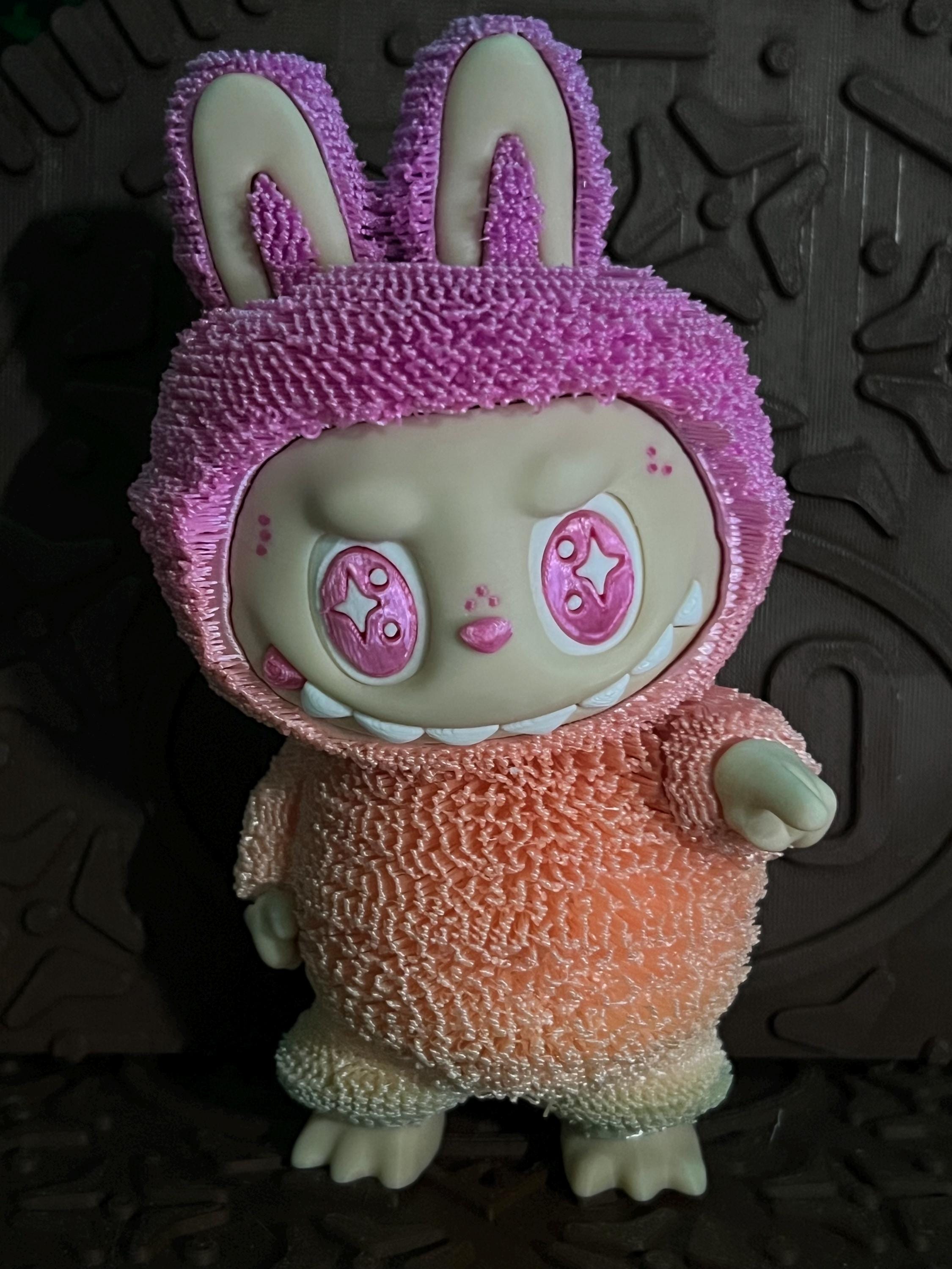 Labubu rainbow color ( long hair versio) by 3D print